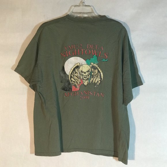 USA Afghanistan War 2009 Night-owls Military Green Short Sleeve Tee T Shirt - Picture 7 of 8